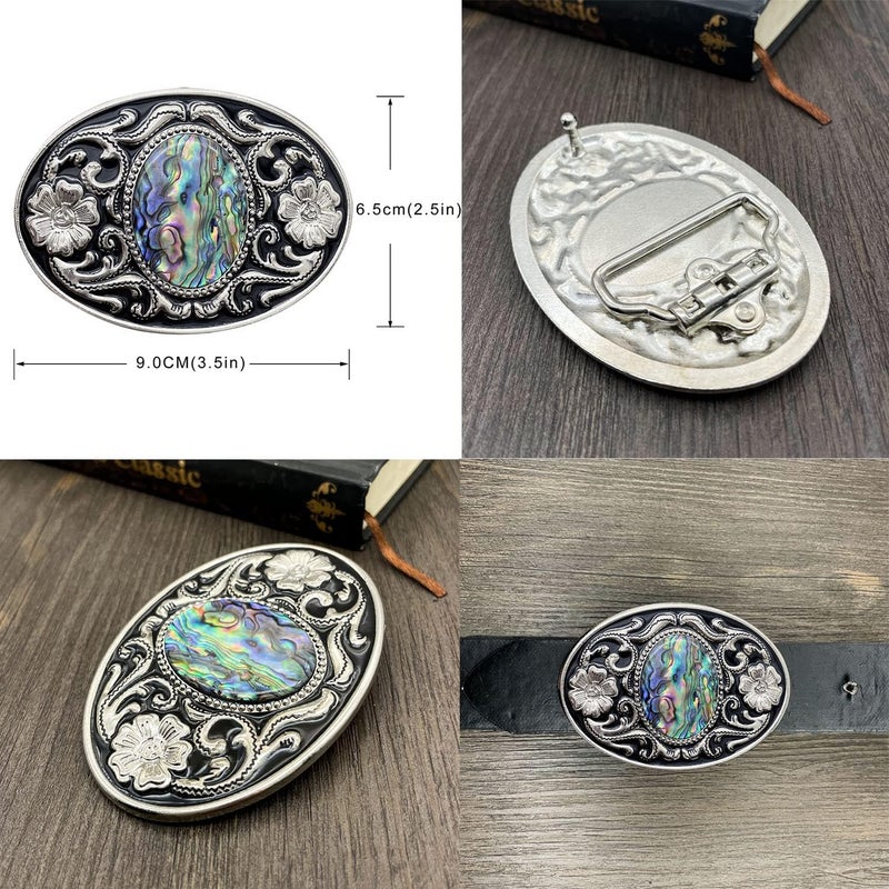 YOQUCOL Vintage American Western Cowboy Turquoise,Stone Belt Buckle for Men - Image 5